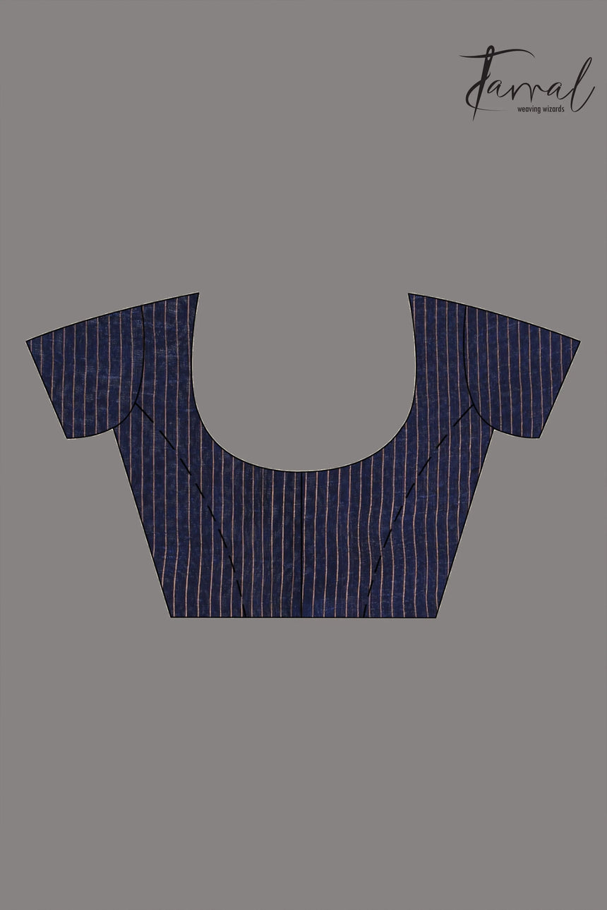 Indigo_with_zari_half_silk_linen_handwoven_jamdani_saree