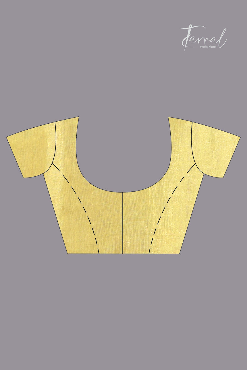 Lemon yellow organza silk tissue handloom saree - Tamal Boutique