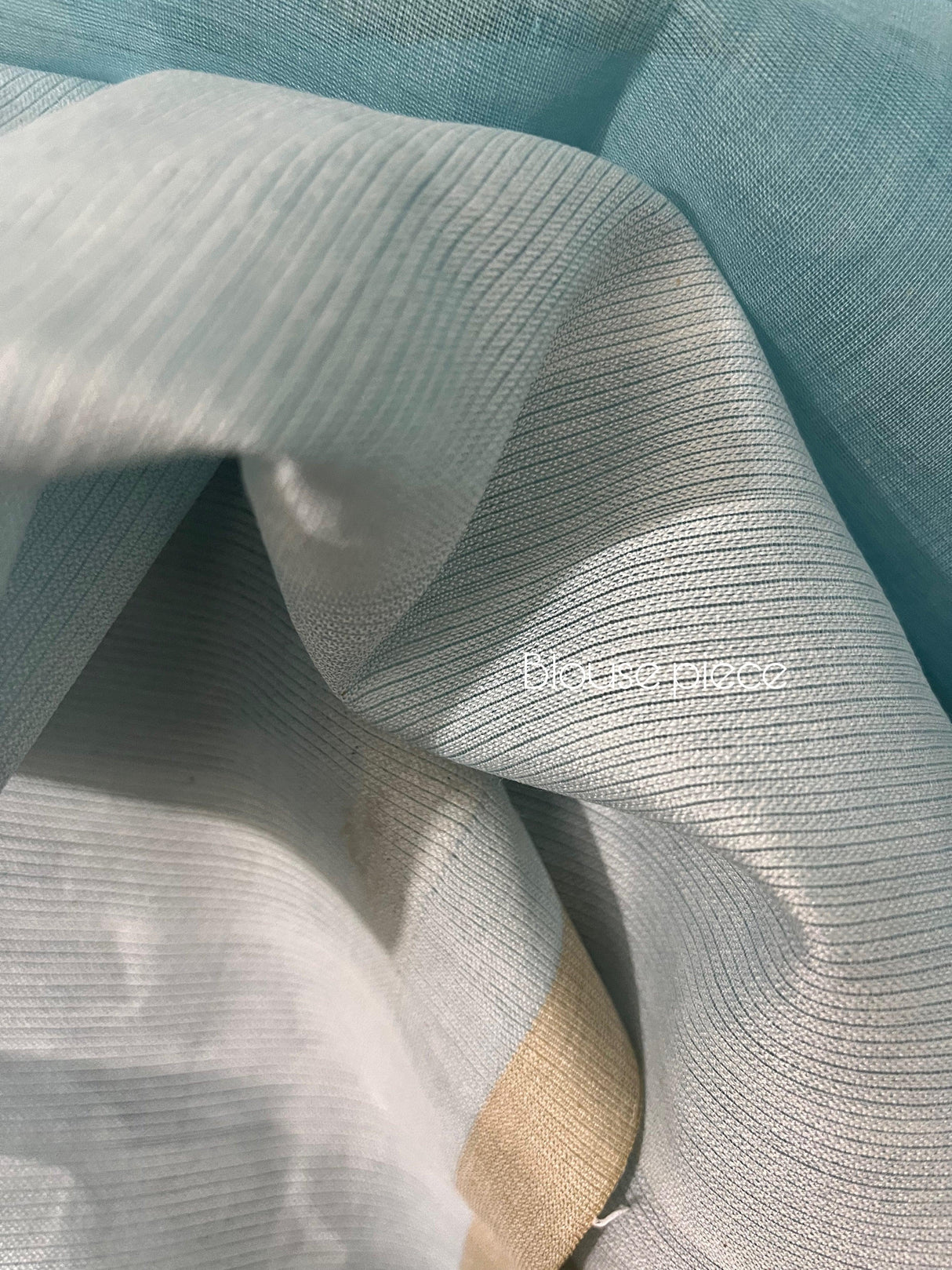 Light sky blue with white & beige colour allover floral handwoven jamdani saree - Tamal Boutique