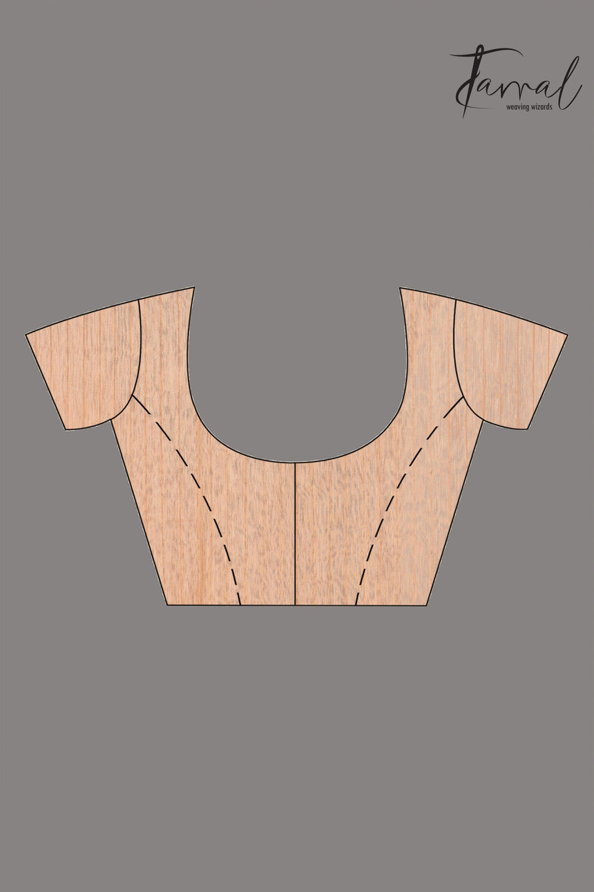 Light_peach_zari_border_silk_linen_handwoven_jamdani_sarees_blouse