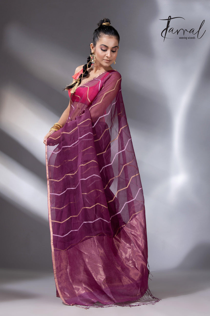 jamdani saree, jamdani, handloom, handwoven, saree, silk, dhakai, weaving, kolkatasaree, tamalboutique
