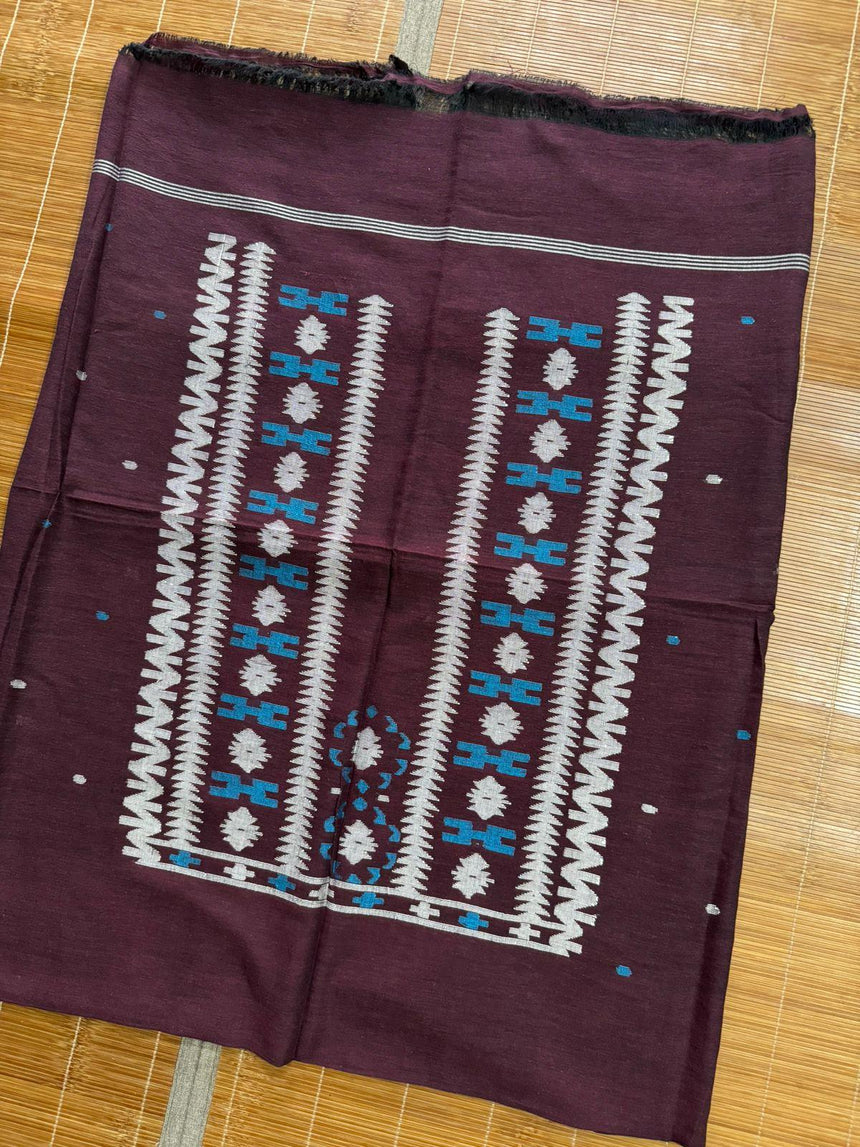 Maroon cotton Handwoven jamdani kurti peace - Tamal Boutique