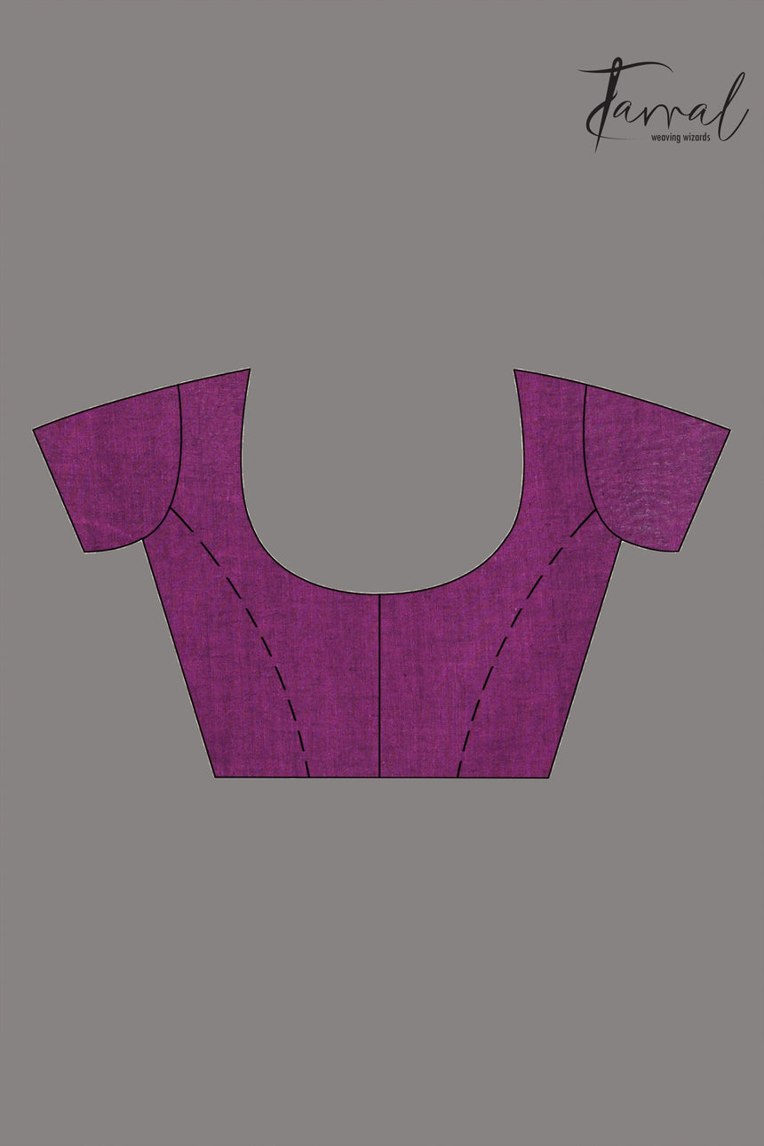 Meganta with white border pure cotton handwoven jamdani saree