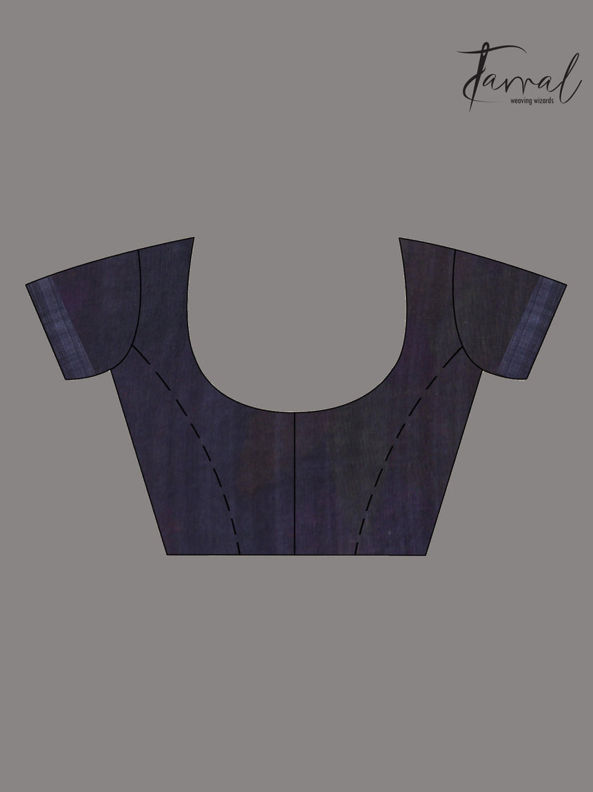 Midnight Blue handwoven needle work jamdani allover floral design blouse