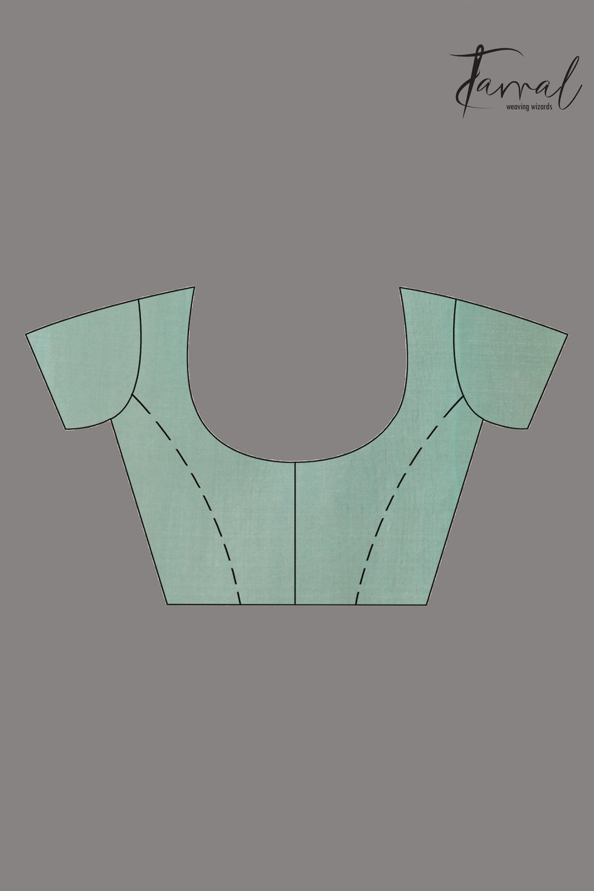 Mint_Green_Jamdani_Saree_with_Multicolor_Blouse