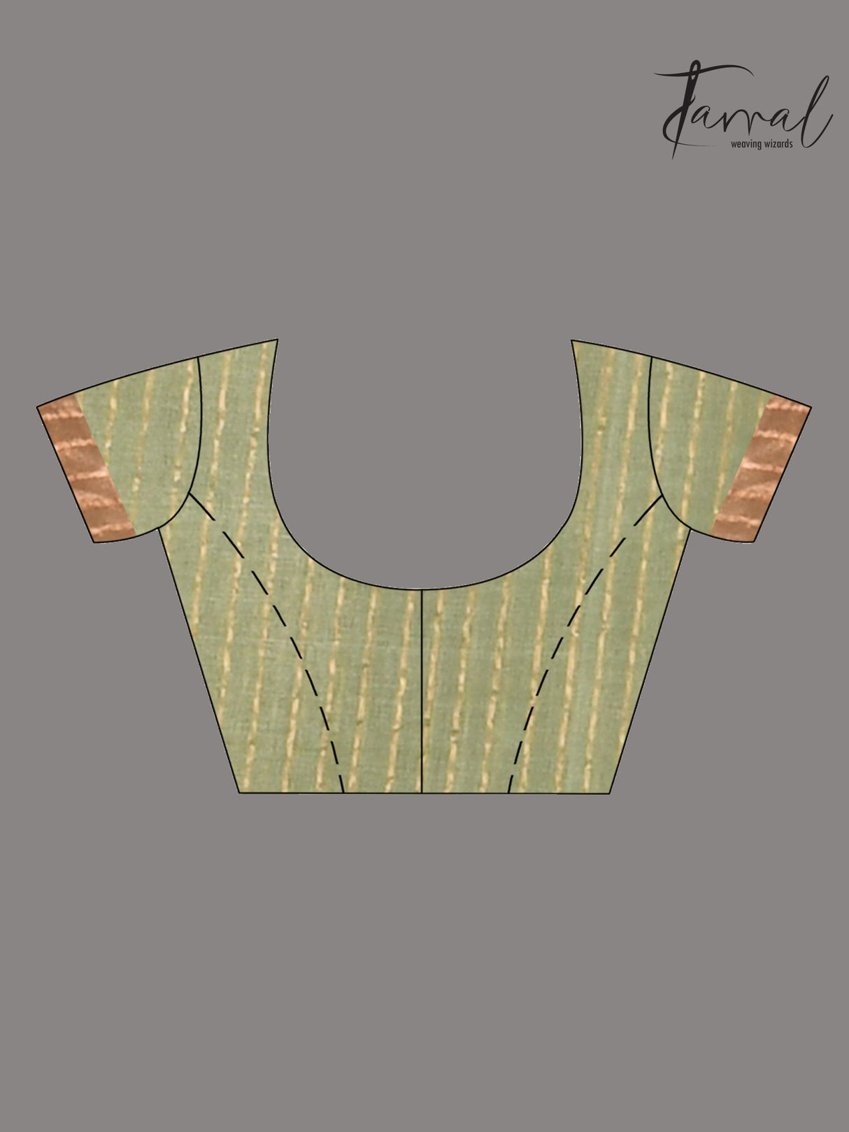 Moss Green Muslin Silk Handwoven Needle Work Jamdani Saree blouse