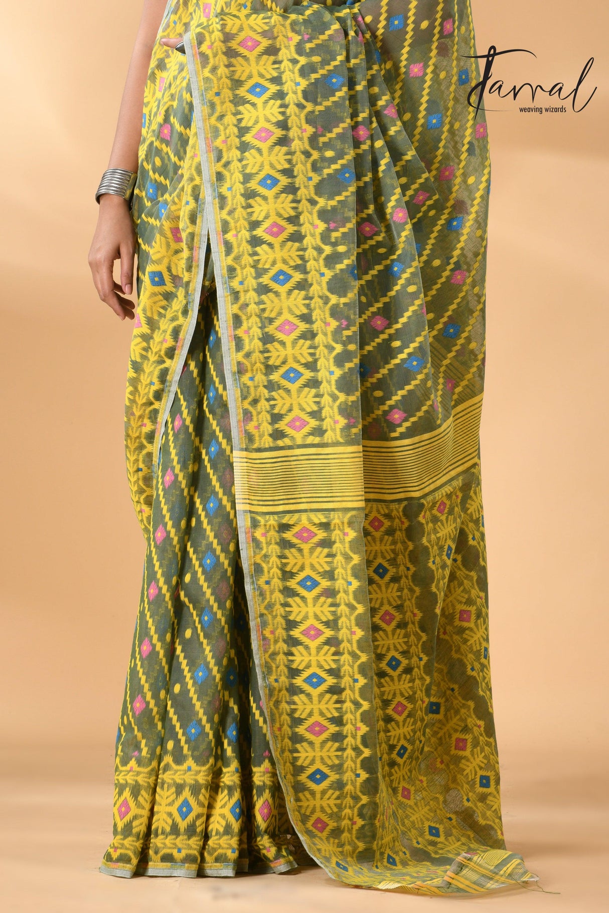 jamdani saree, jamdani, handloom, handwoven, saree, silk, dhakai, weaving, kolkatasaree, tamalboutique