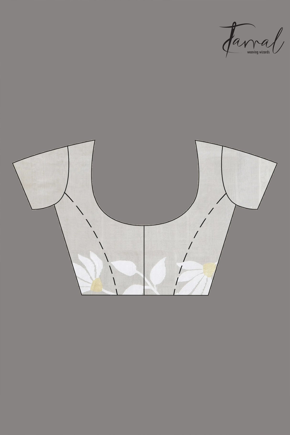 Off white self floral in handwoven muslin silk jamdani saree