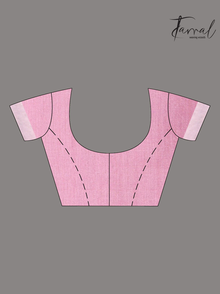 Offwhite Muslin Silk Handwoven Needle Work Jamdani Saree blouse