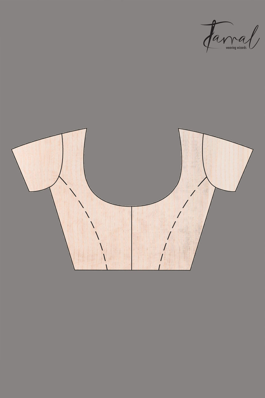 Offwhite Muslin handwoven needle zari work jamdani saree blouse