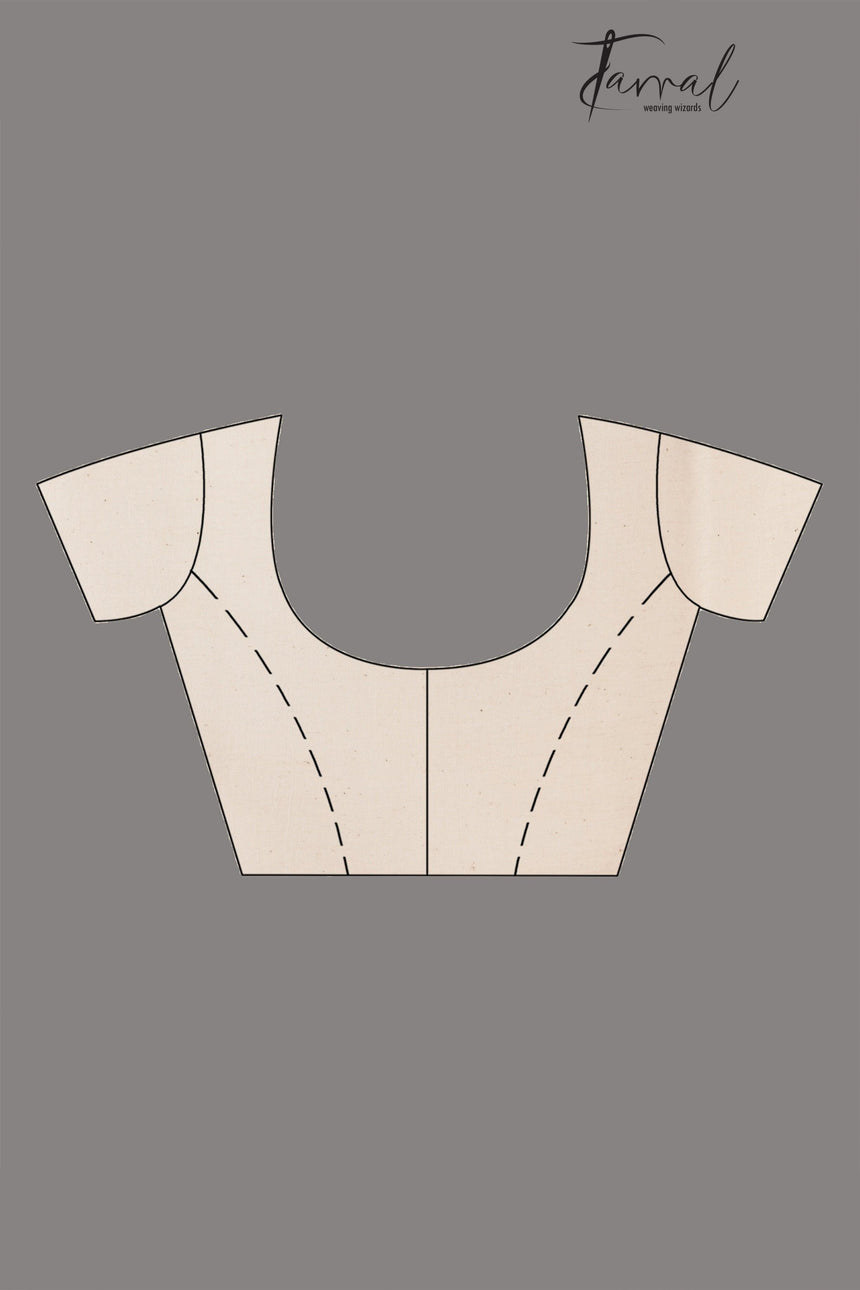 Offwhite With The Blue Border Cotton Handwoven Jamdani Saree