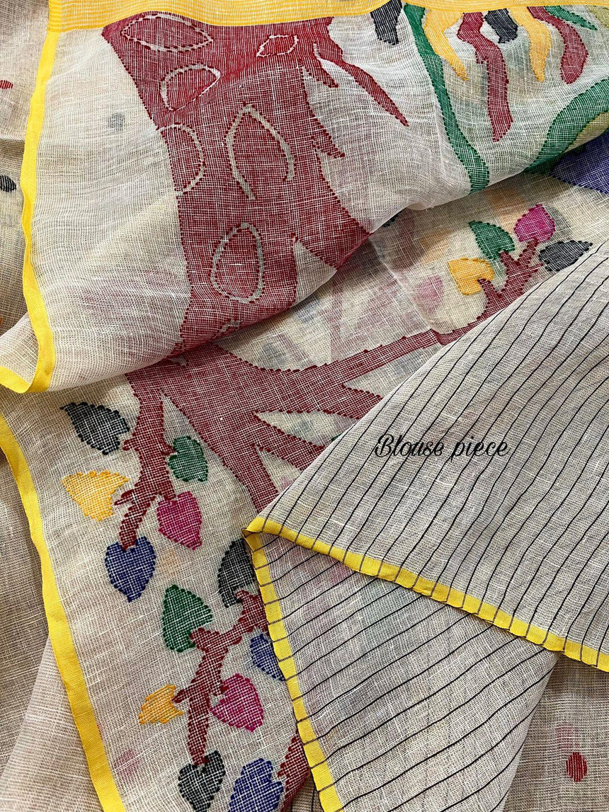 jamdani saree, jamdani, handloom, handwoven, saree, silk, dhakai, weaving, kolkatasaree, tamalboutique