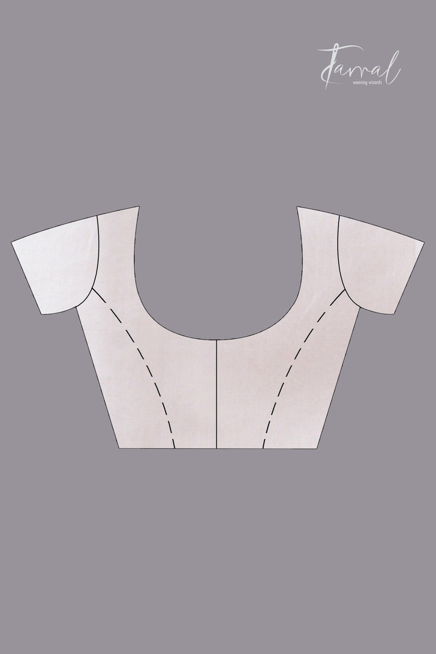 Offwhite with allover Zari Floral Elegance handwoven jamdani saree blouse