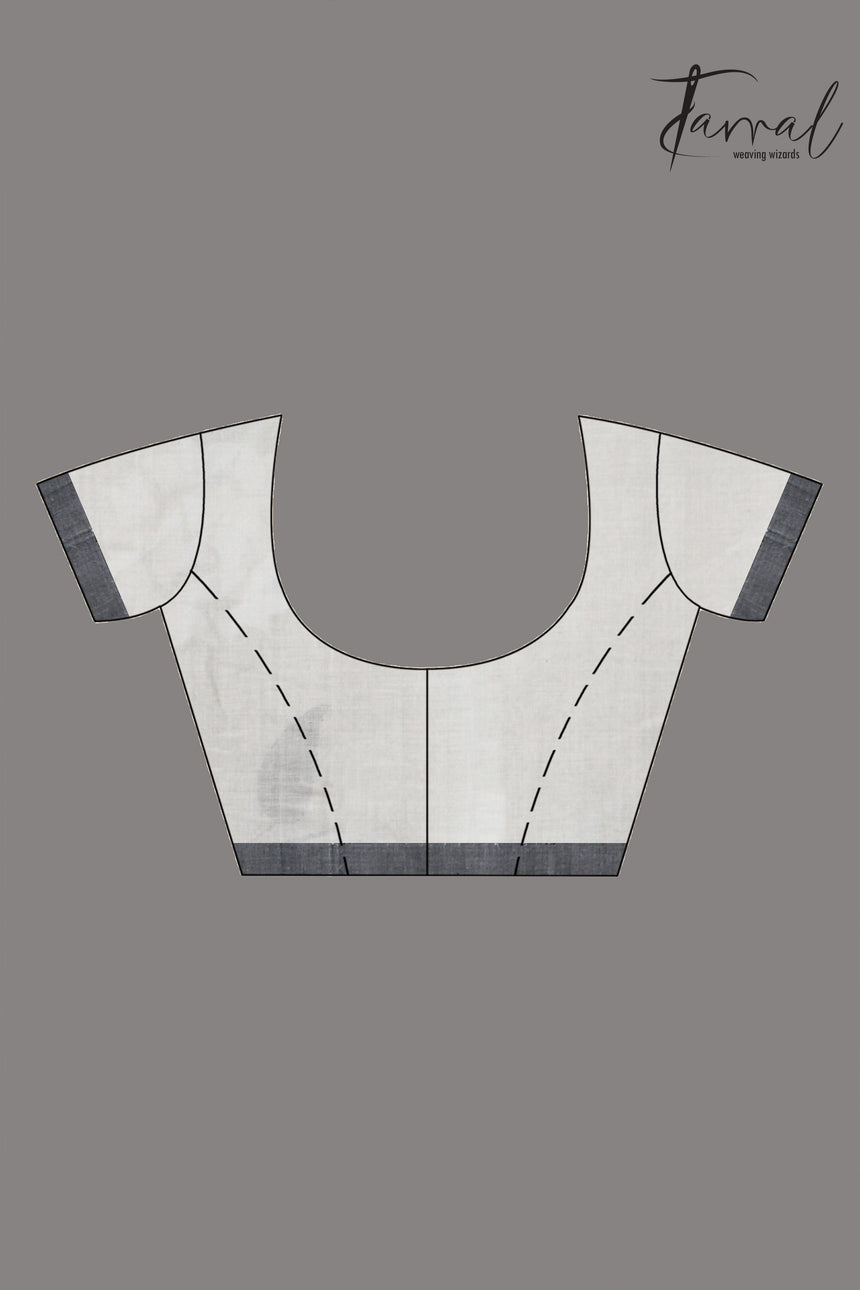 Offwhite with black allover cotton muslin handwoven jamdani saree