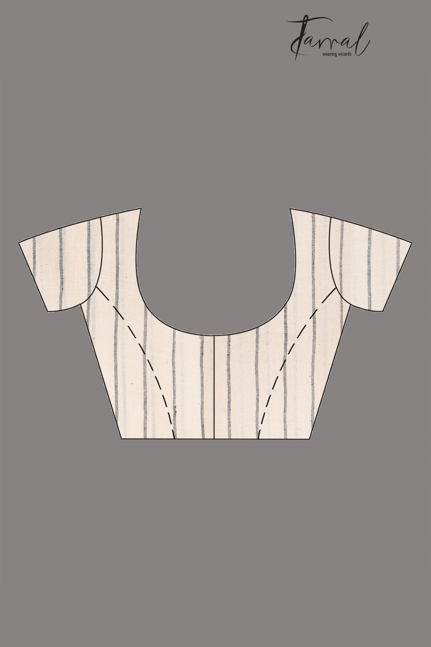 Offwhite with black border pure cotton handwoven jamdani saree