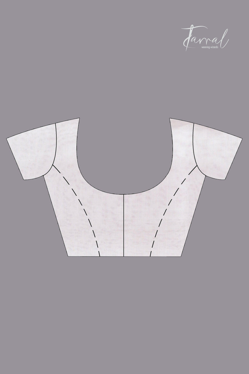 Offwhite with floral border muslin silk handwoven jamdani saree blouse