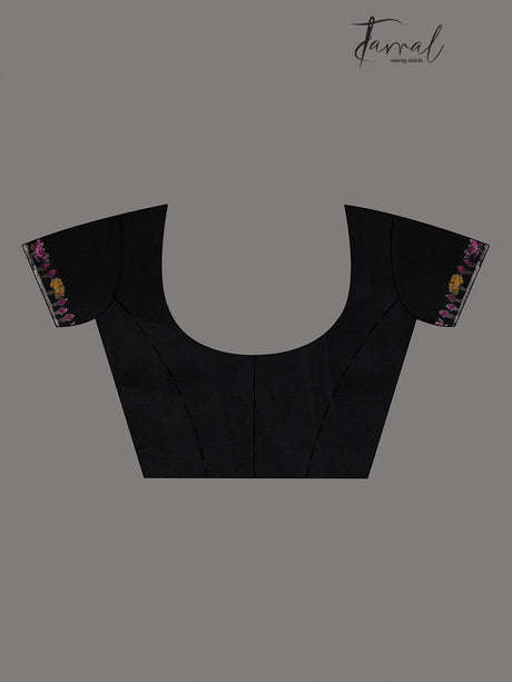 Offwhite with multicolour Ivory Lotus Blossom Batik Silk Saree