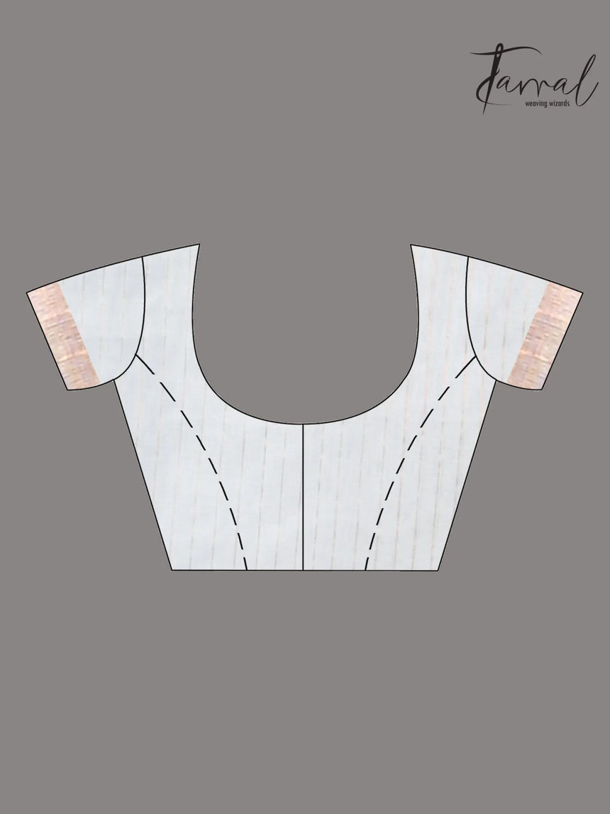 Offwhite with zari border handwoven muslin silk jamdani saree