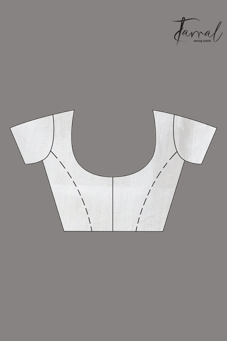 Offwhite with zari border silk cotton handwoven jamdani saree