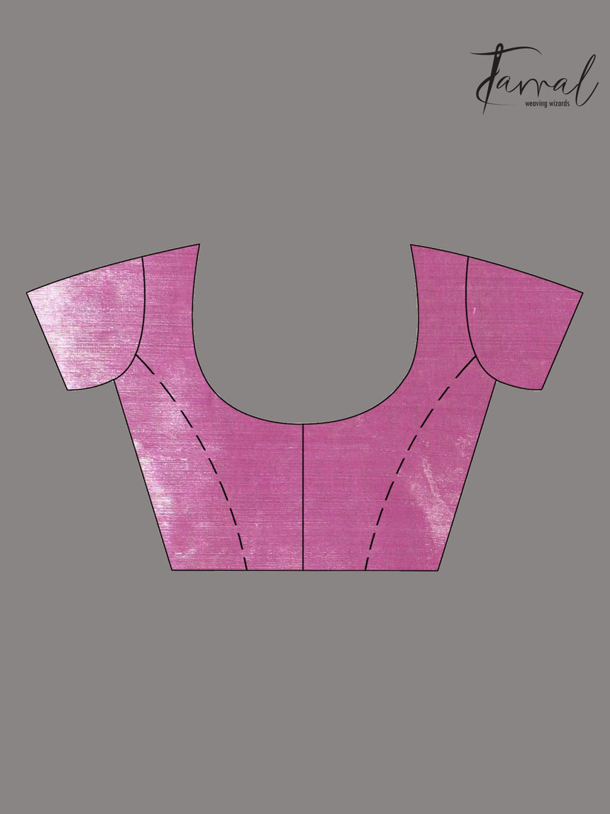 Onion silver tissue handloom saree blouse