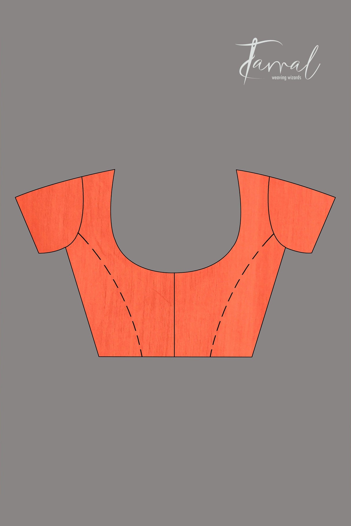 Orange organza silk Paithani Handwoven Jamdani saree blouse