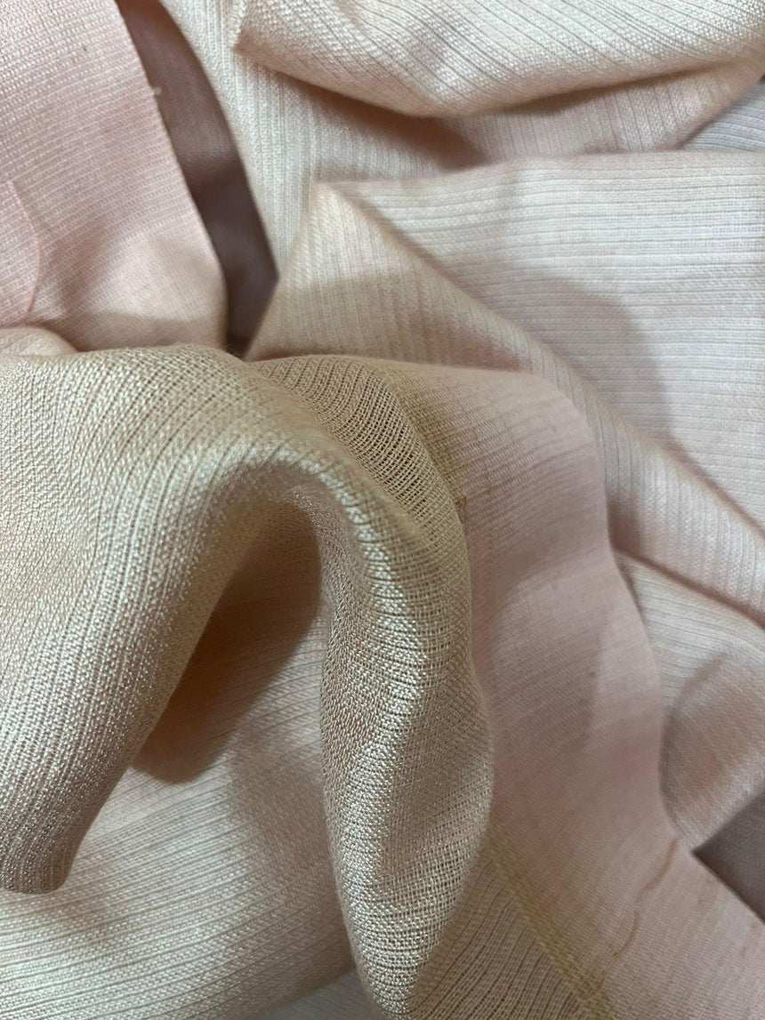 Peach self water lily with other floral allover muslin silk handwoven jamdani saree - Tamal Boutique