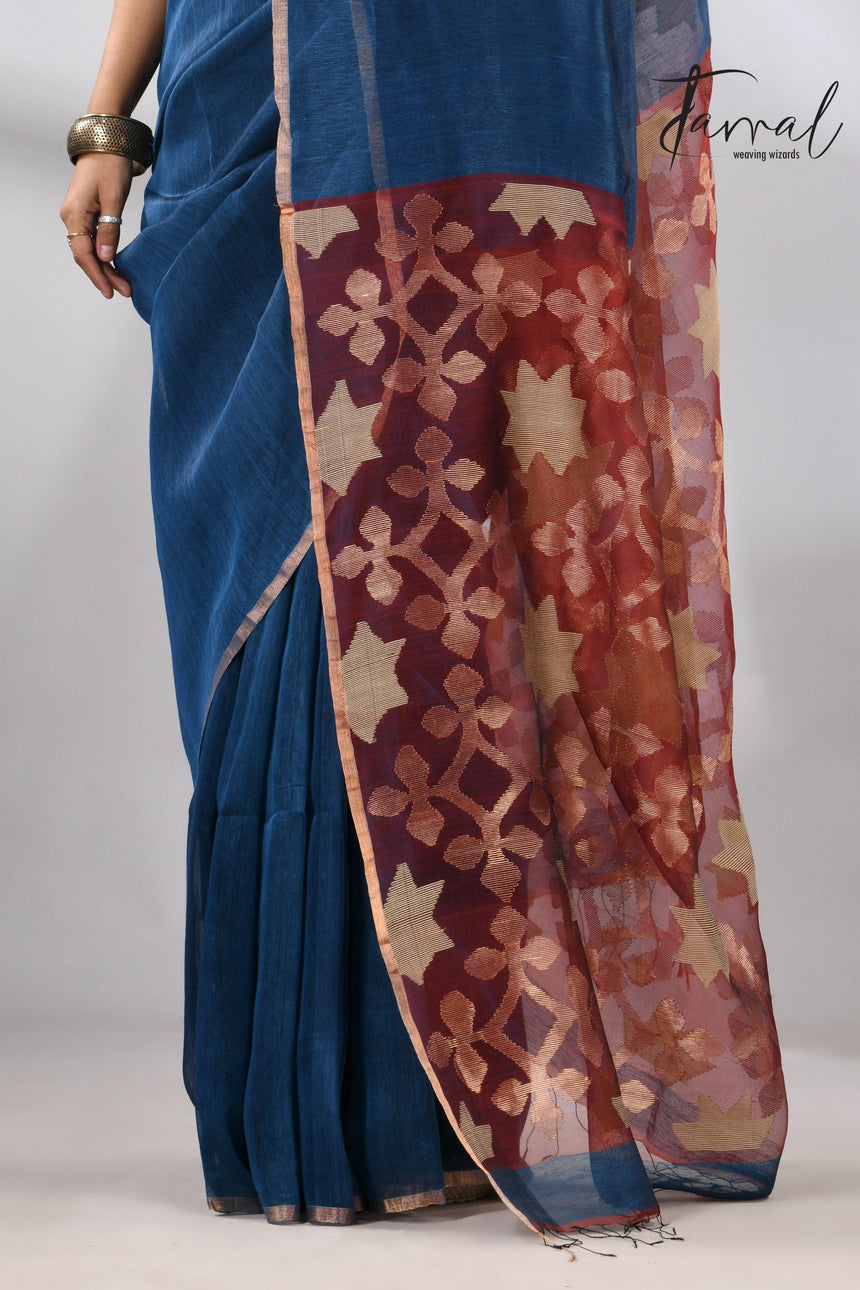 jamdani saree, jamdani, handloom, handwoven, saree, silk, dhakai, weaving, kolkatasaree, tamalboutique