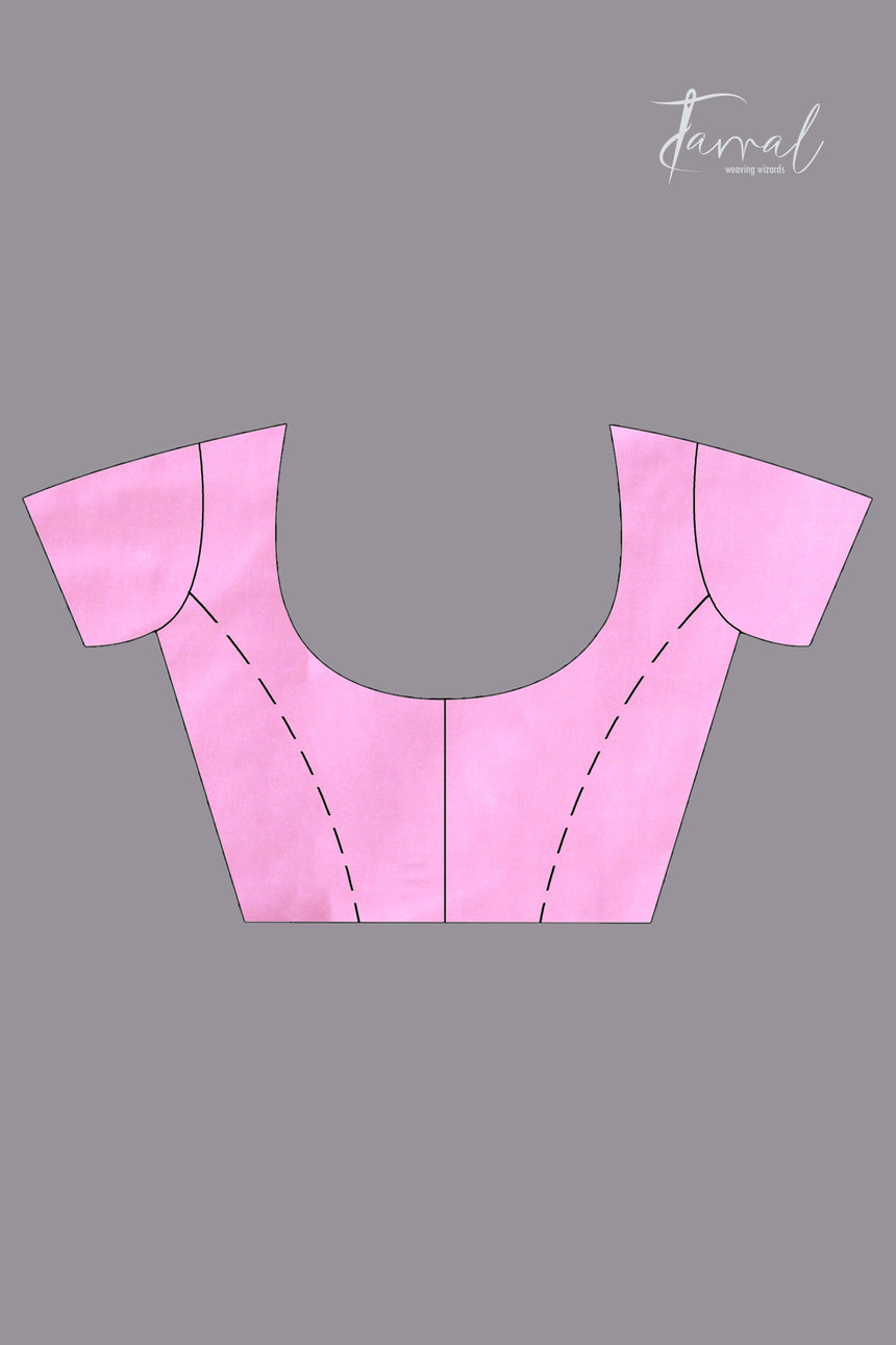 Pink And Gold Kanchipuram handloom Silk Paithani Saree blouse