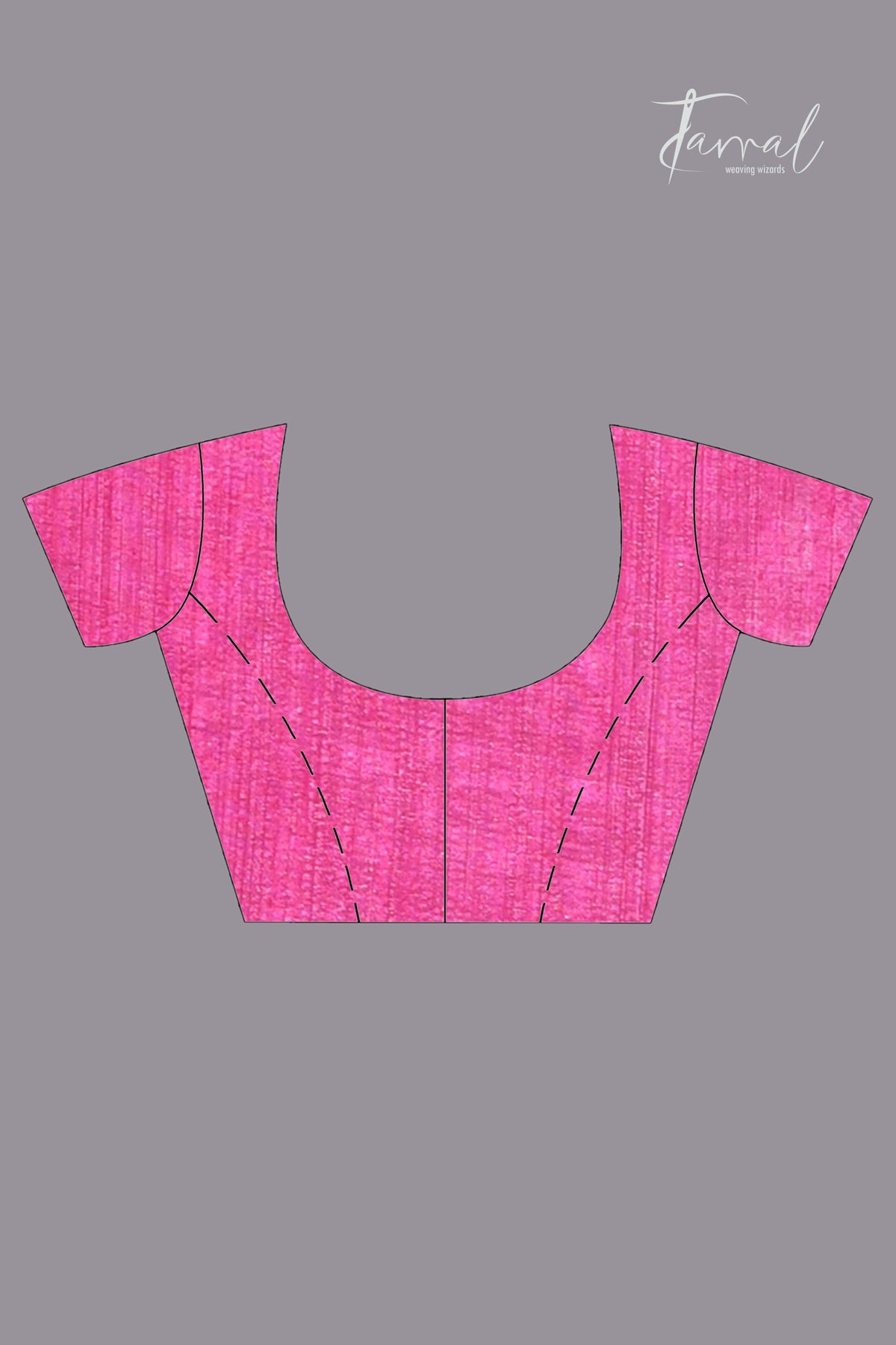 Pink border allover floral motifs handwoven jamdani saree blouse