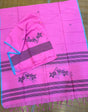 Handwoven Jamdani Kurti and Dupatta Set Black Pink Bird