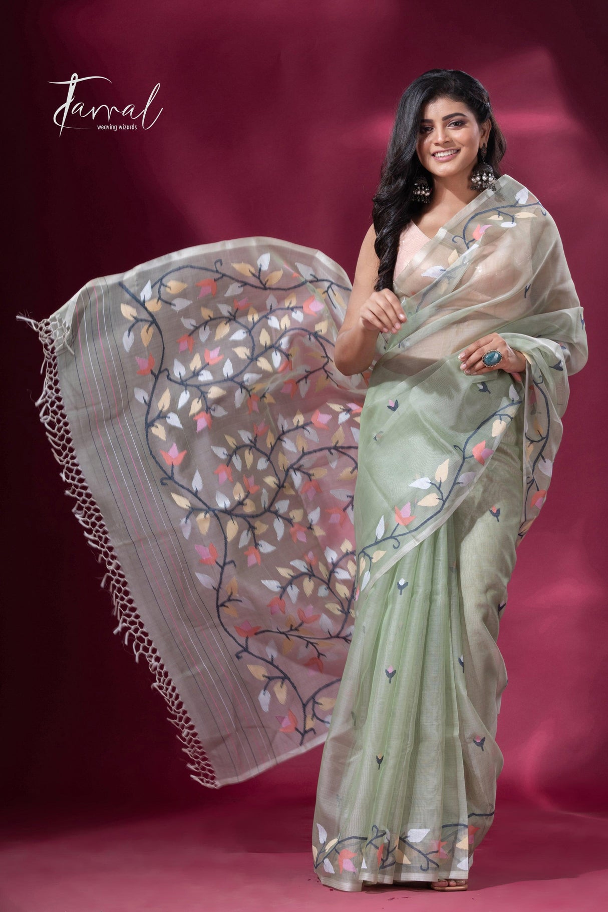 Pista Blossom handwoven Jamdani sarees collection in Kolkata