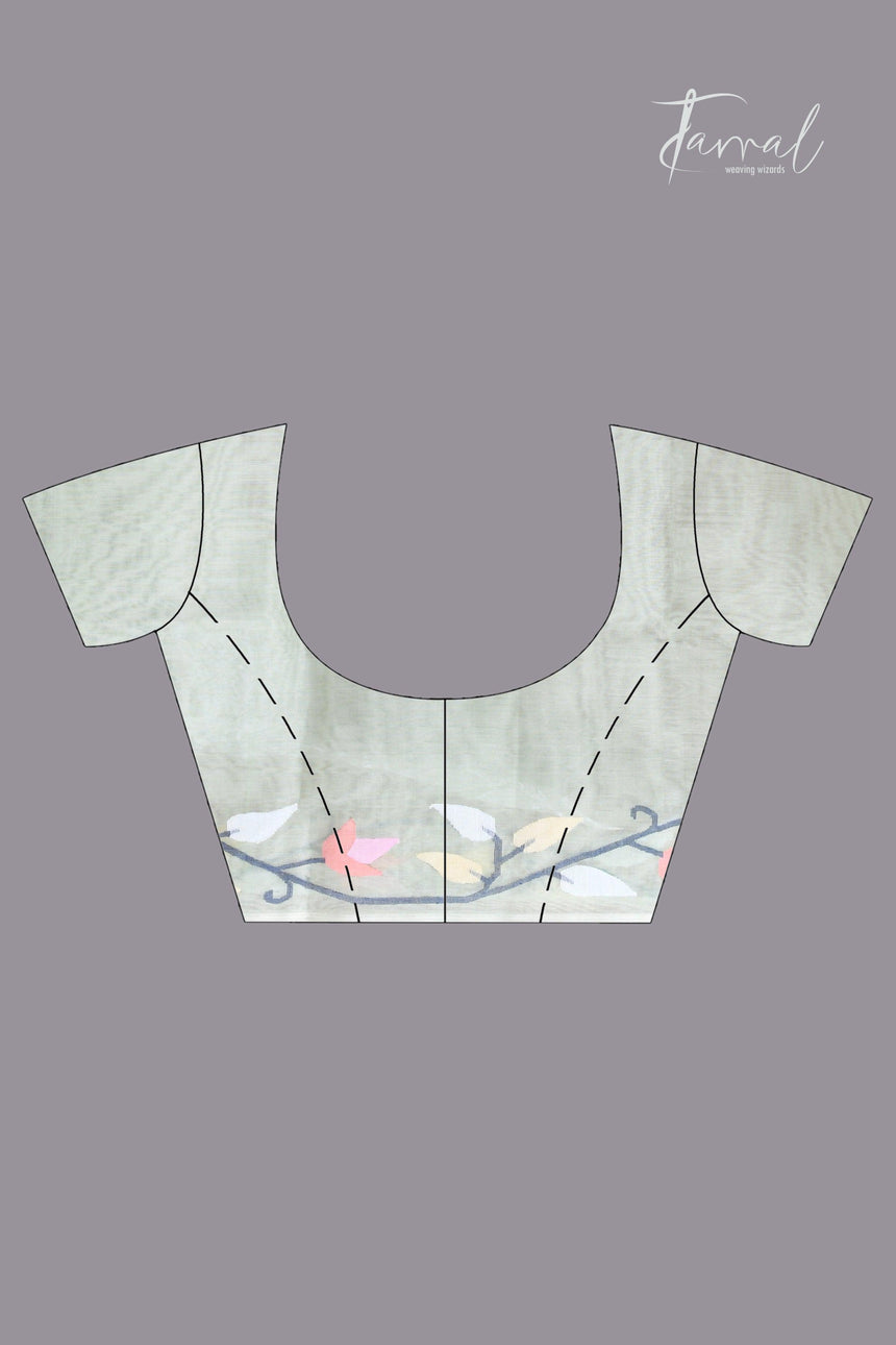 Pista Blossom handwoven Jamdani sarees collection in Kolkata blouse