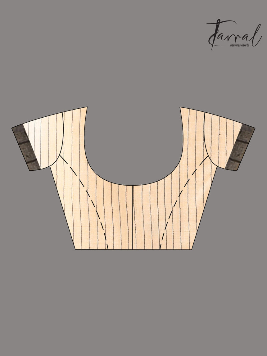 Pure tissue neddle work tusser jamdani saree in light beige blouse