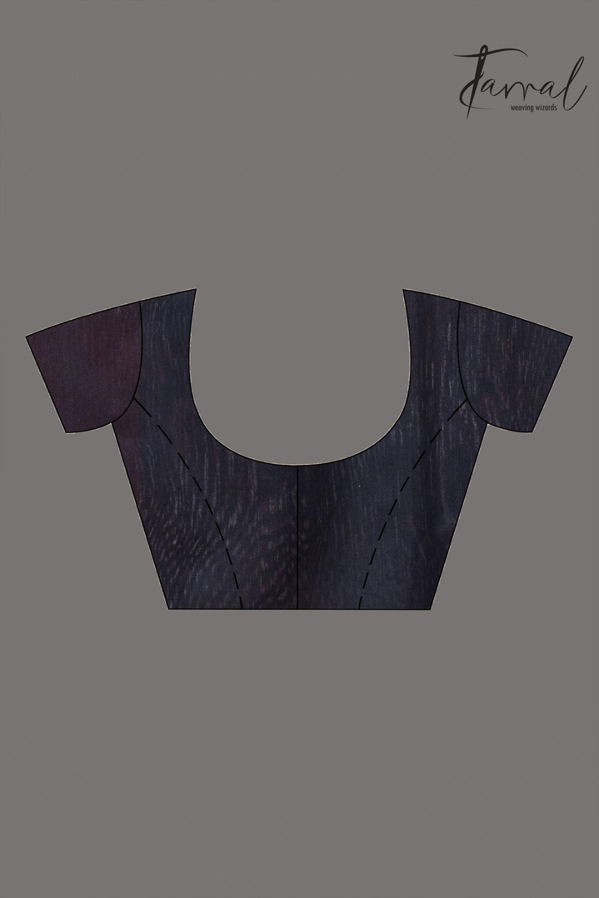 Red with black golden lotus matka silk handwoven jamdani saree - Tamal Boutique