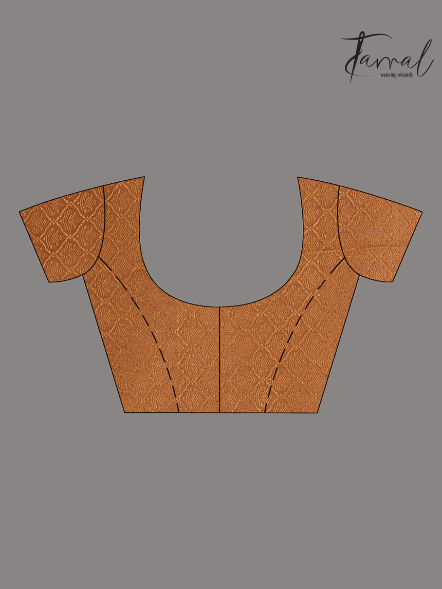 Reddish brown allover handloom tussar banarasi silk saree