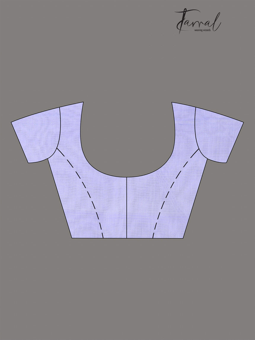 Periwinkle dreams muslin silk handwoven jamdani saree - Tamal Boutique