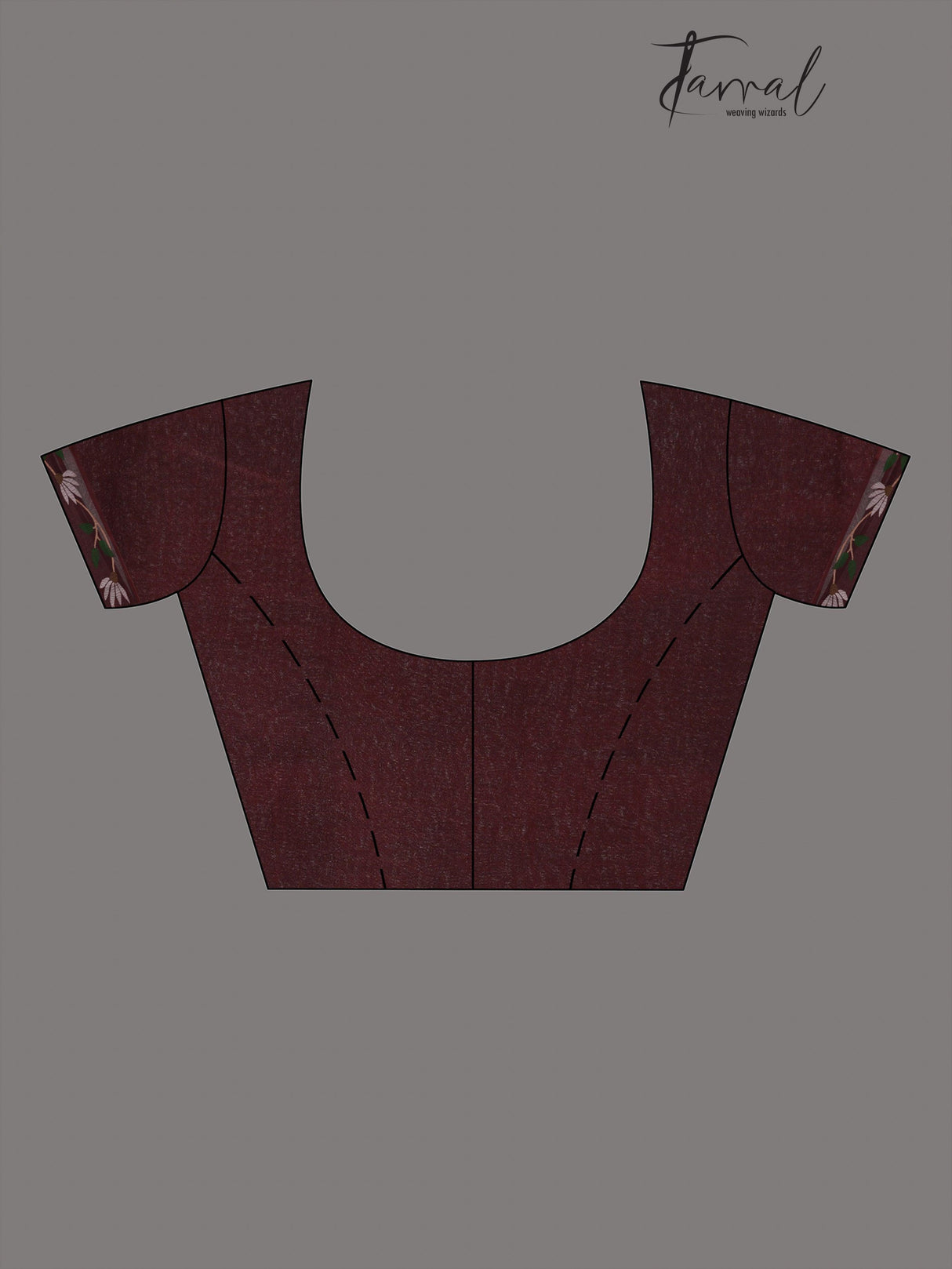 Chocolate Brown With Multi Colour Muslin silk Handwoven Jamdani Saree - Tamal Boutique