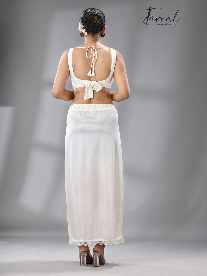 Offwhite lycra stretchable petticoat - Tamal Boutique