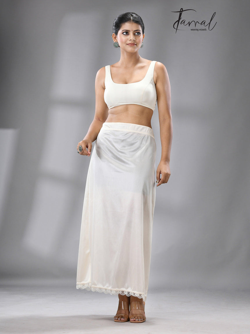 Offwhite lycra stretchable petticoat - Tamal Boutique