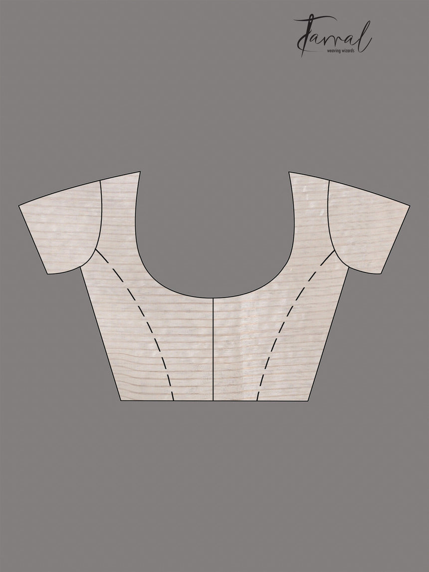 Offwhite with red & zari border silk linen handwoven jamdani saree - Tamal Boutique