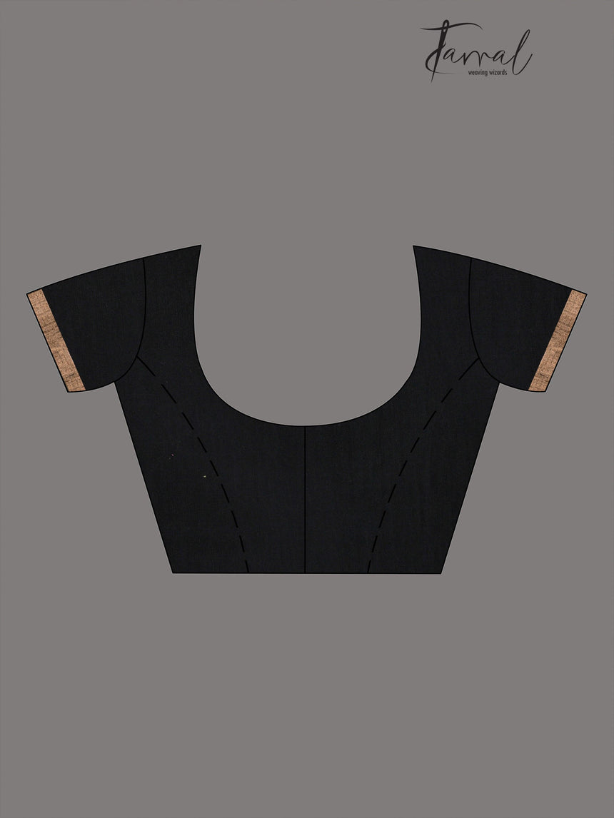 Rani with black colour traditional handwoven matka silk handwoven jamdani saree - Tamal Boutique