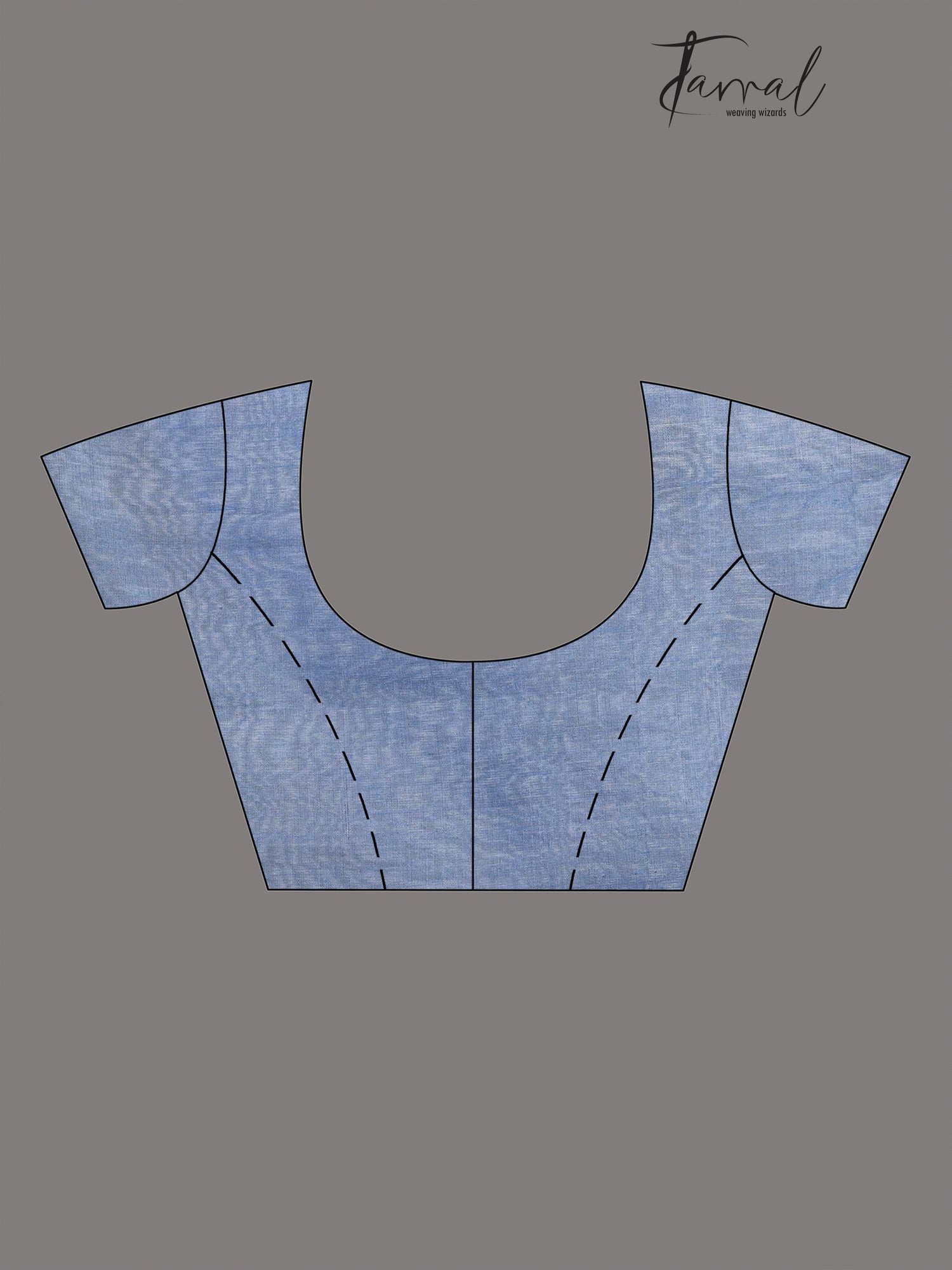 Dust sky blue Organza silk paithani sequins saree - Tamal Boutique