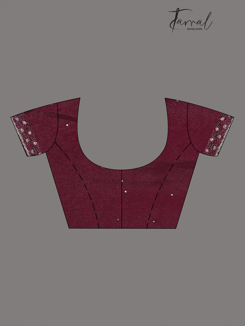 “Shahi Madhura”zardosi silk stone work saree - Tamal Boutique