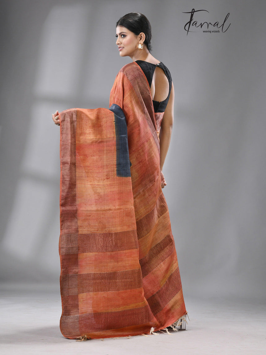 Zari Tussar Lavanya handloom silk saree - Tamal Boutique