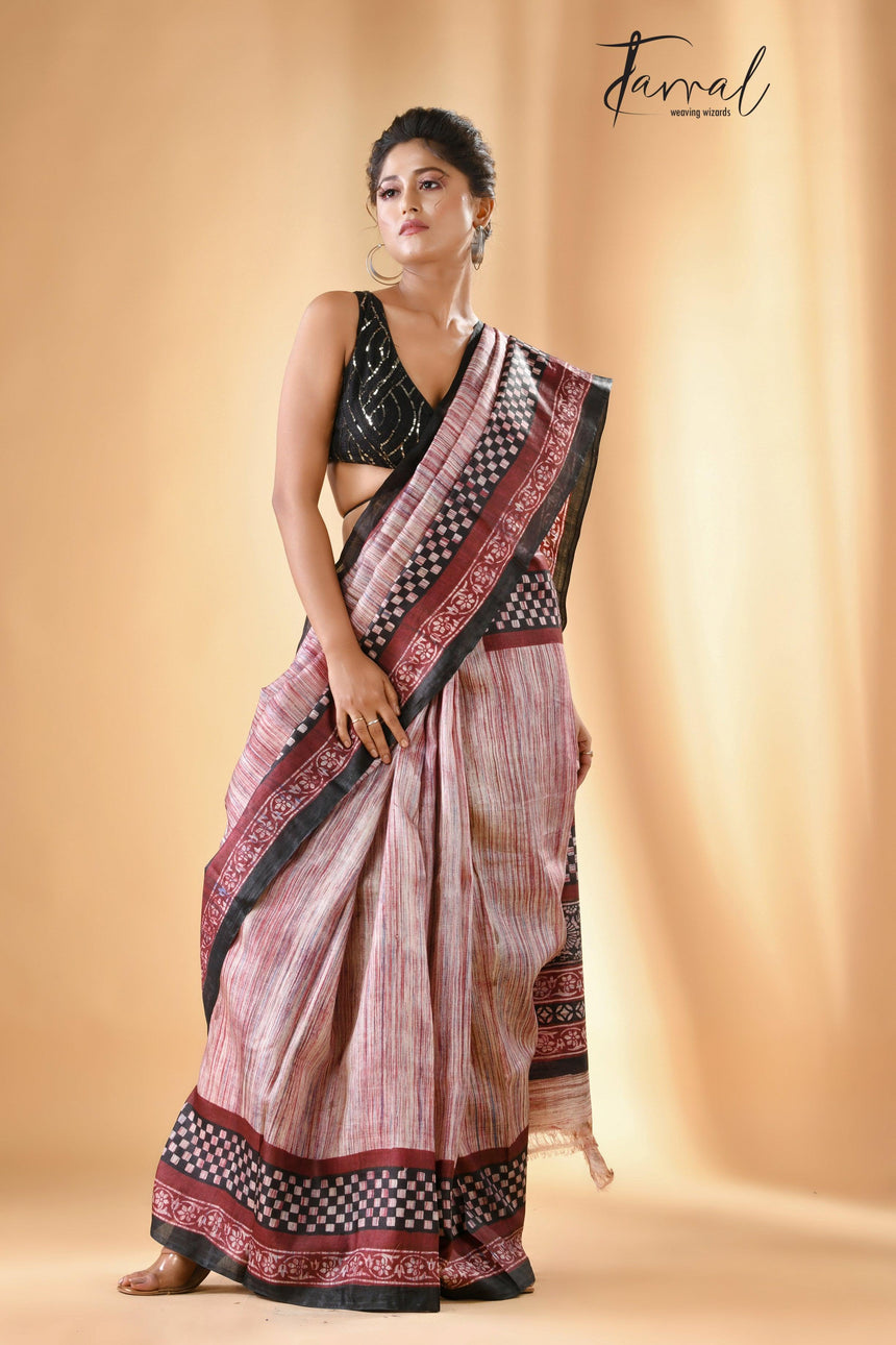 Brash palette pure silk saree - Tamal Boutique