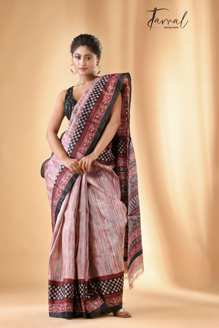 Brash palette pure silk saree - Tamal Boutique