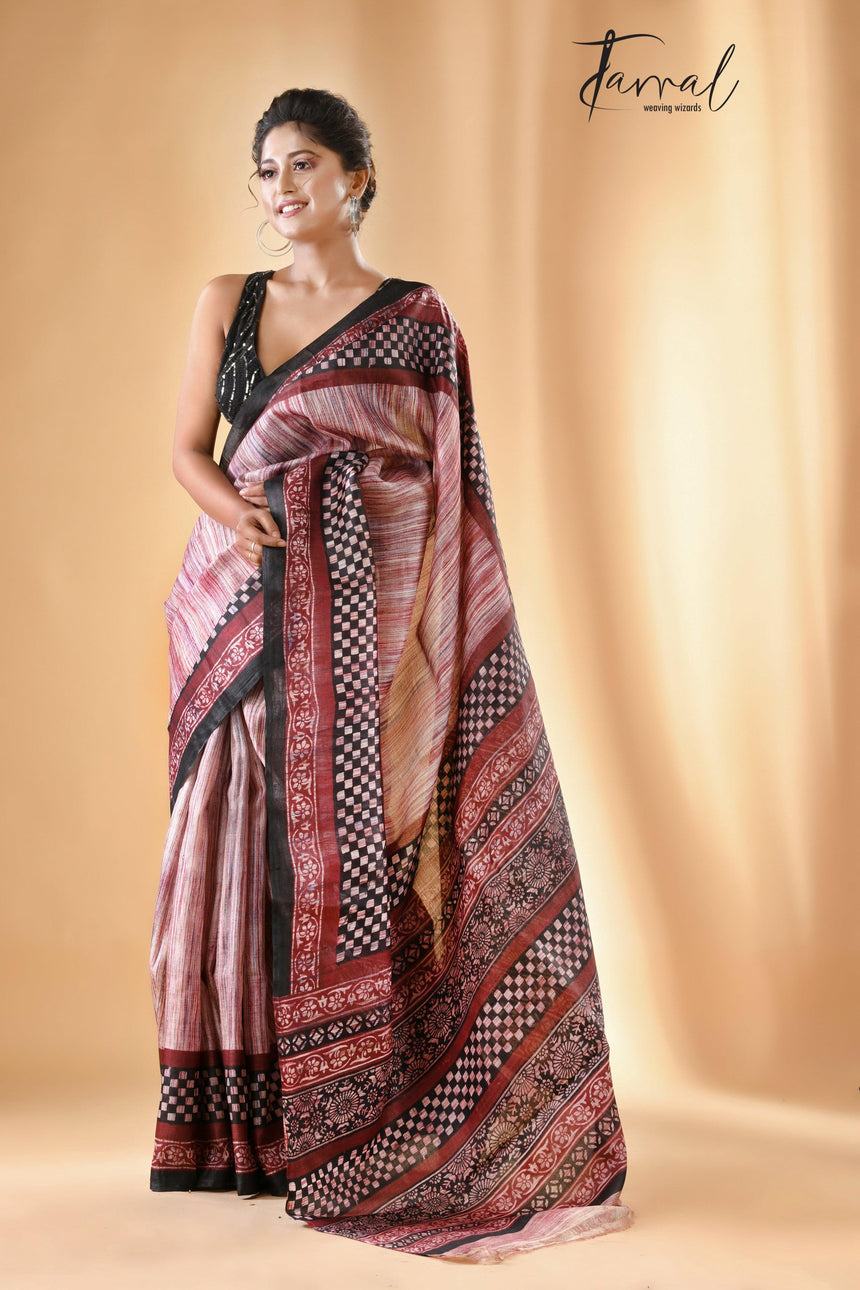 Brash palette pure silk saree - Tamal Boutique
