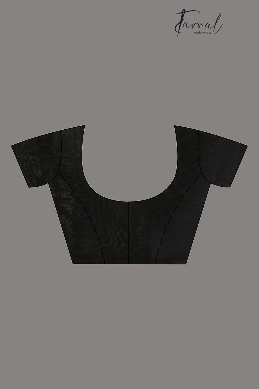 Mehendi green with handwoven floral jamdani pallu silk linen saree - Tamal Boutique