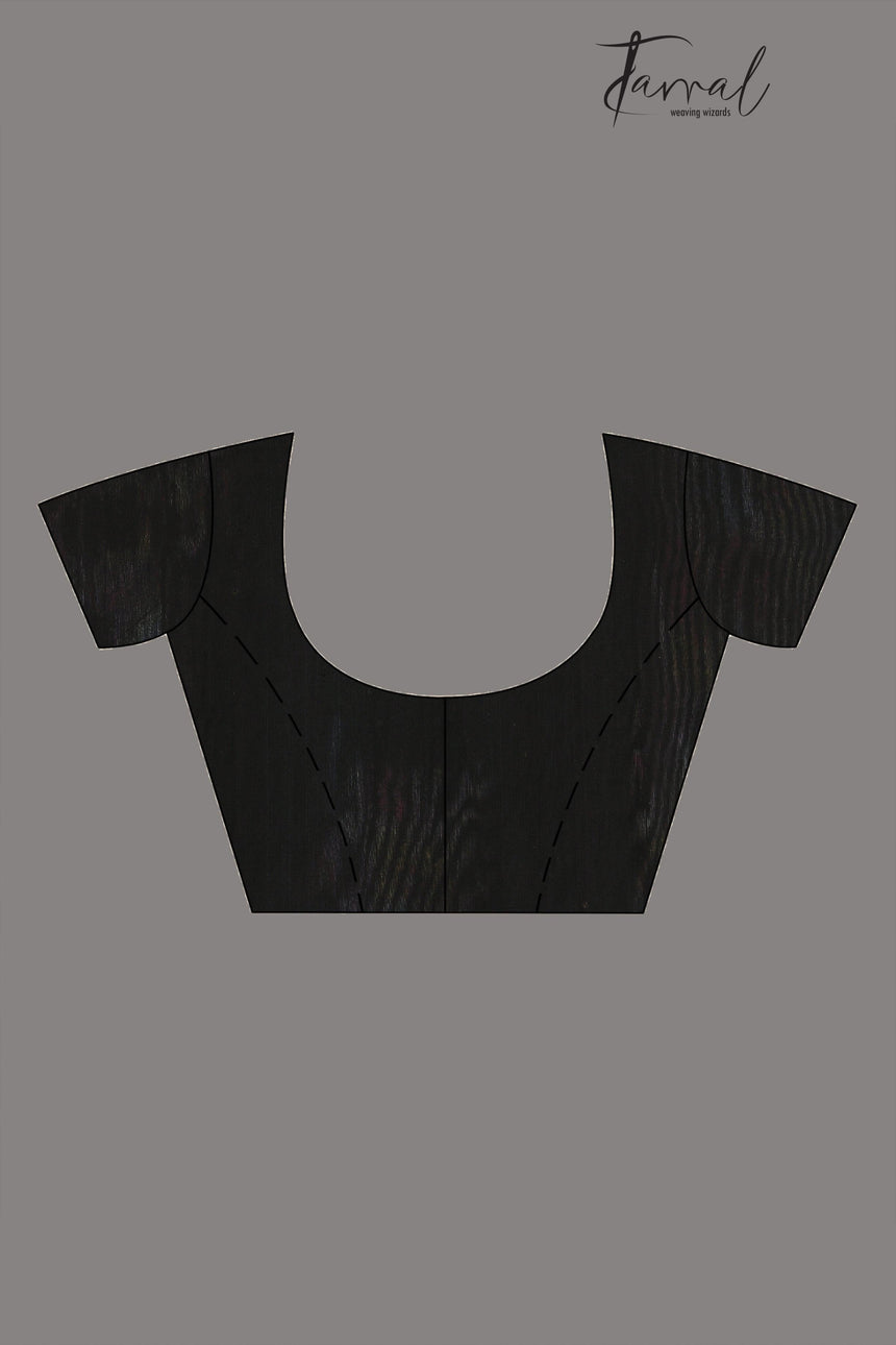 Black with zari border sequins paithani pallu handwoven jamdani saree - Tamal Boutique