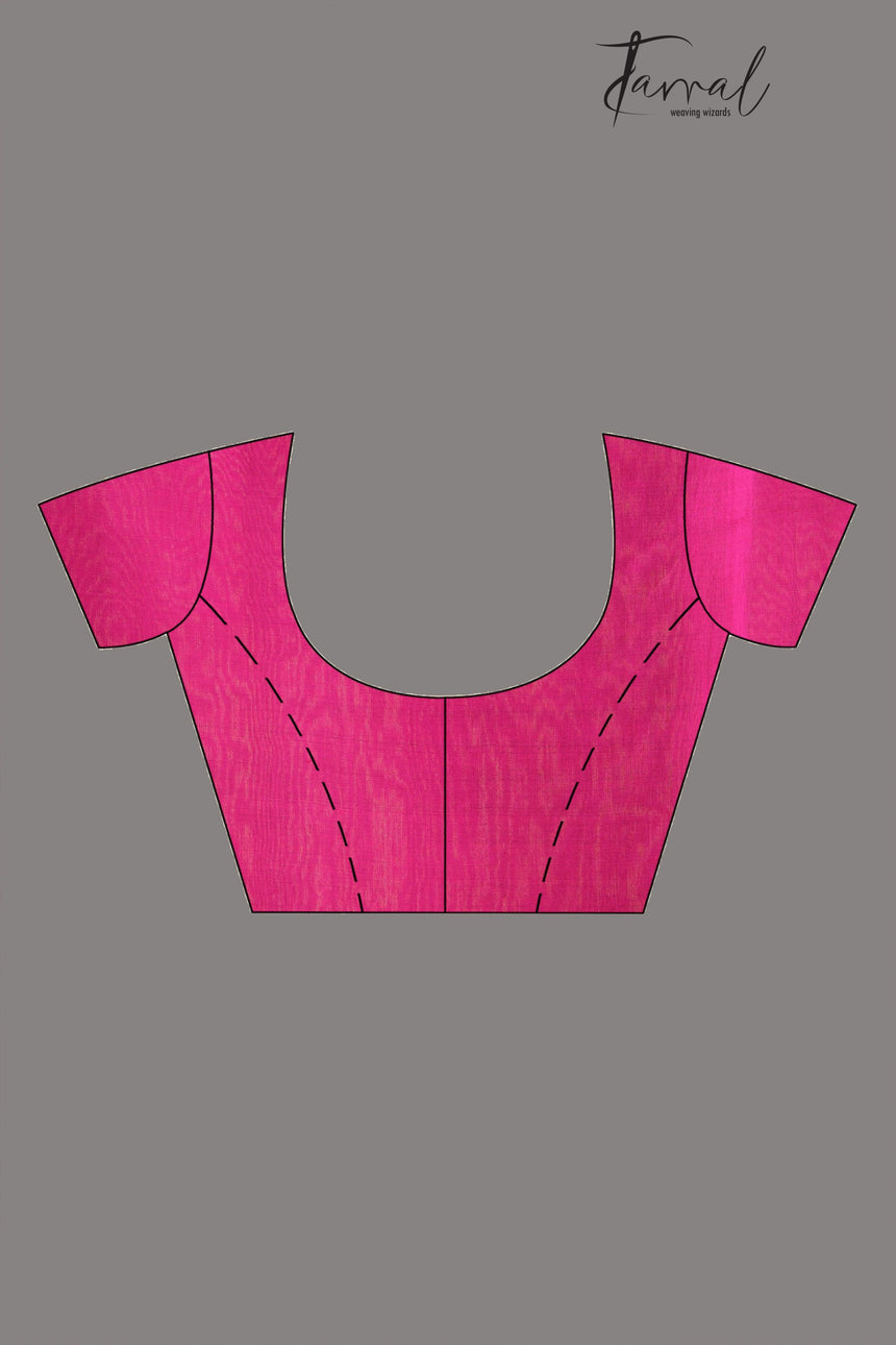 Deep Firoza with Rani pallu traditional matka silk handwoven jamdani saree - Tamal Boutique